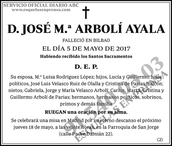 José M.ª Arbolí Ayala
